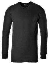 Tričko PW TERMO KLASIK BA/PES žebrovaný úplet dlouhý rukáv kulatý průkrčník černé