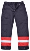Kalhoty BIZFLAME PLUS do pasu antistatické nehořlavé reflexní pruhy tmavě modré/červené velikost XL