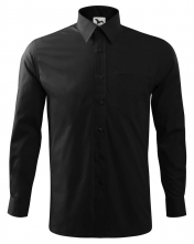 Košile Malfini STYLE LS bavlněná pánská náprsní nakládaná kapsa dlouhý rukáv s manžetou černá