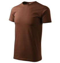 Tričko Malfini Basic 160 bavlněné krátký rukáv bezešvý střih trupu kulatý průkrčník silikonová úprava hnědé