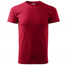 Tričko Malfini Basic 160 bavlněné krátký rukáv bezešvý střih trupu kulatý průkrčník silikonová úprava marlboro červené