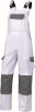 Montérkové kalhoty TERAMO s náprsenkou a šlemi bílo/šedé velikost L