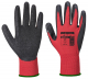 Rukavice PW Flex Grip pletené z nylonu máčené v latexu ergonomický tvar elastická manžeta červeno/černé