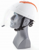 Elektrikářská přilba ROCKMAN E-MAN 4 se zasouvacím ochranným štítem proti elektrickému oblouku bílo/oranžová