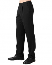 Kalhoty TD Dalibor pánské číšnické zip poutka u pasu PES/VS/Spandex zažehlené puky černé