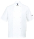 Rondon PW CUMBRIA Chefs kuchařský PES/bavlna krátký rukáv dvouřadý se zapínáním na druky bílý