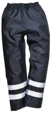 Kalhoty PW IONA Lite do pasu s pruženkou zateplené nepromokavé 2 reflexní pruhy tmavě modré